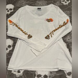 ❤️‍🔥❤️‍🔥Harley Davidson White Long Sleeve Hawaii Honolulu Shirt